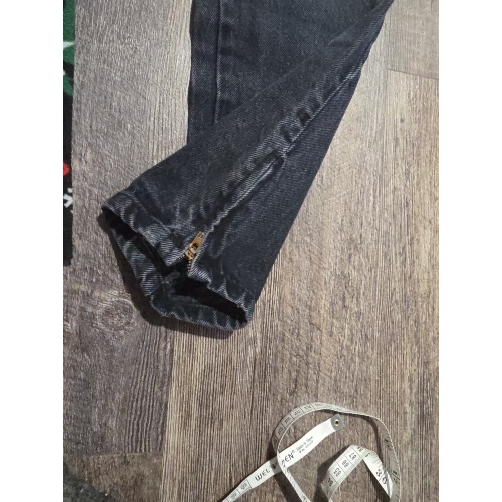 Vintage Bongo Jeans Women Size 13 Mom Jeans Black Wash Y2K Zipper Ankle - Picture 9 of 12
